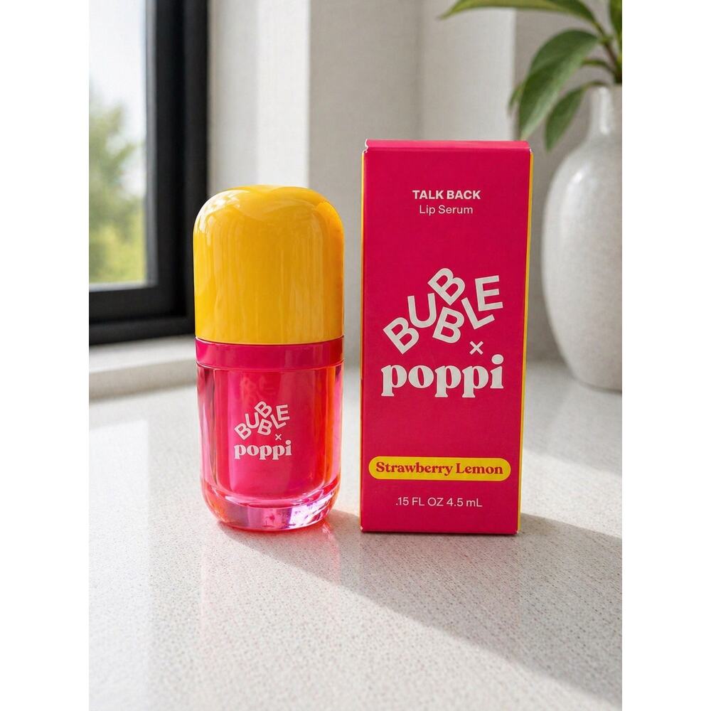 $12 New Bubble x Poppi Talk Back Strawberry Lemon Lip Serum